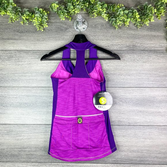 NWT Moxie Cycling T Back Purple Iris Tank Top S - Picture 2 of 4